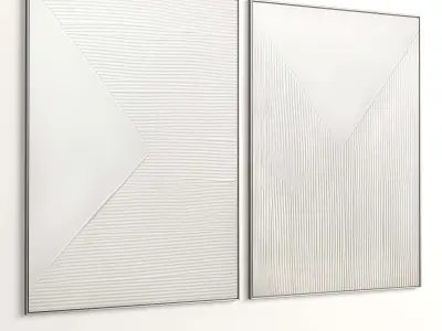 Plaster Two Photo Frame 353 Low-poly 3D model