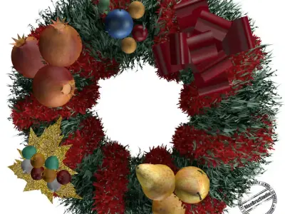 Christmas wreath 01 3D model