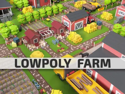 Low Poly Farm Pack - Ready Farm Collection lowpoly Free low-poly 3D model