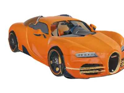 Bugatti Veyron Supercar Low-poly 3D model