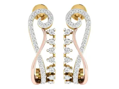 Solitaire Women Drop Earring 3dm STL OBJ FBX Render Details 3D print model 5