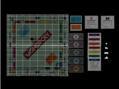 Monopoly Board Game Low-poly 3D model