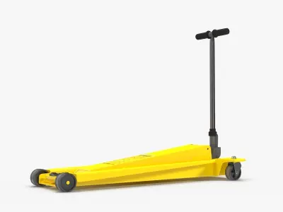 Floor Car Jack Yellow Low-poly 3D model