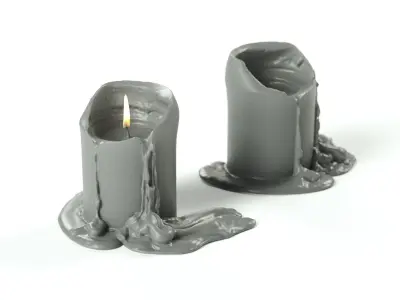 POLYPASTA - candle blue used 01 3D model