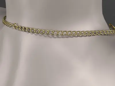 Collar accessory w stars  chains 3D model