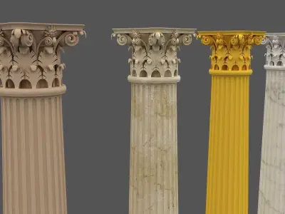 Corinthian Column 3d Model 01 3D model