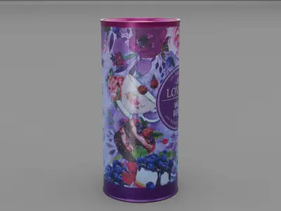 Tube packaging black tea Low-poly 3D model