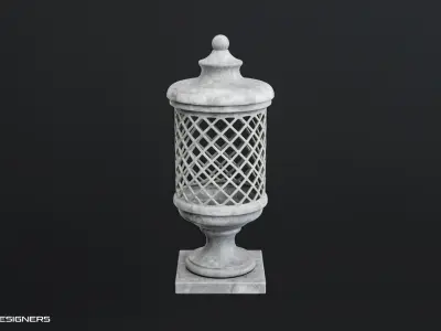 Stone Garden Urn Lamp 3D model