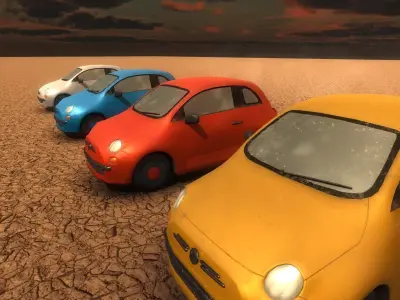 Game Ready Small Car PBR Low Poly Low-poly 3D model