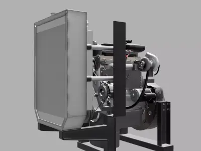 4-Stroke Engine - Forklift Engine Low-poly 3D model