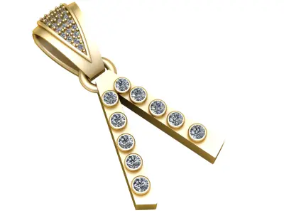 double bar pendant 3D print model