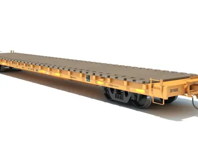 Flat Railroad Car 3D model