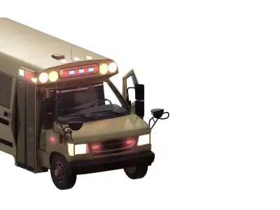 Rescue bus with equipment 3D model