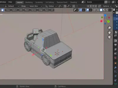 A Blend file for  simple Cartoon Car  model Free 3D model