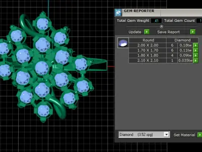DIAMOND CLUSTER ENGAGEMENT RING 3D PRINTABLE MODEL 3D print model