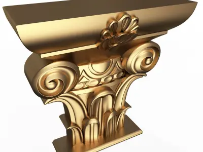 Carved Capital 06 Low-poly 3D model