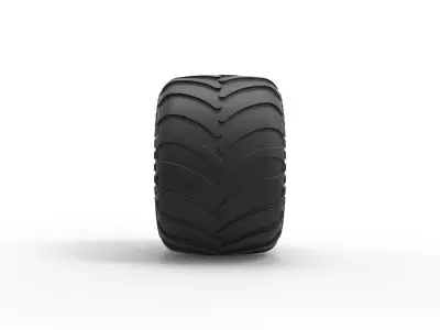 Monster Jam tire Scale 1 to 25 3D print model