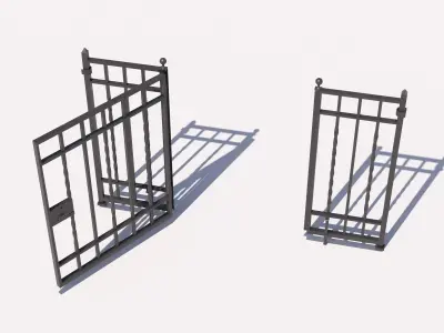 Wrought iron gate 1 Low-poly 3D model