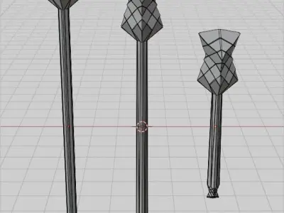 Futuristic Cubic Hammers Low-poly 3D model