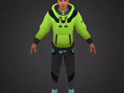 Mikey Money  Dynamic 3D Male Game Character Low-poly 3D model