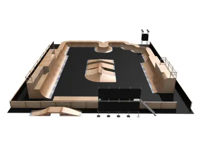 Skate Park builder - Elements and full park for BMX Skateboard Low-poly 3D model