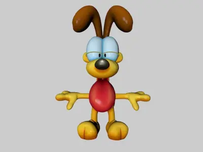Odie model cartoon dog Low-poly 3D model