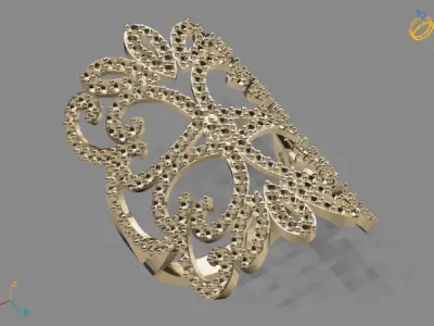 Vintage Womens Diamond Ring Women Rings 3dmodels 3D print model 3D print model 23
