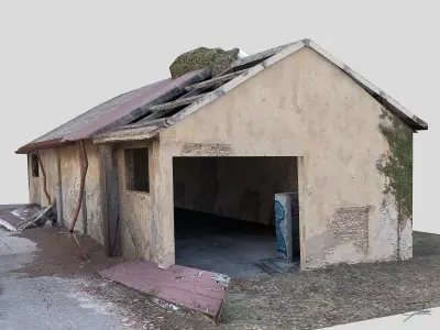 Abandoned building 02 Low-poly 3D model