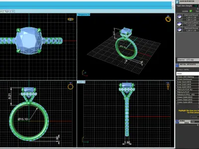 Pav Set Woman Wedding Ring 3D print model purchase