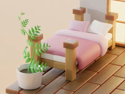 Isometric cozy room  3D model