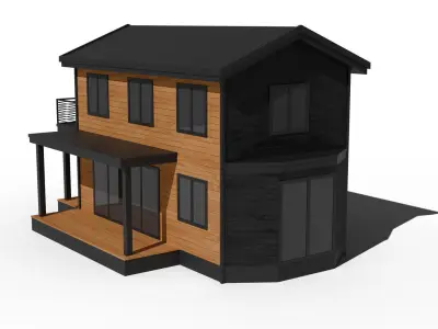 Prefab Steel House Low-poly 3D model