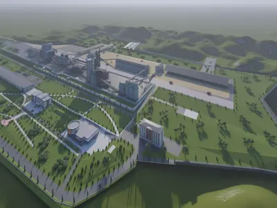 Cement factory 3D model