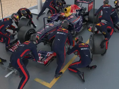 Pit stop in Formula 1 3D model