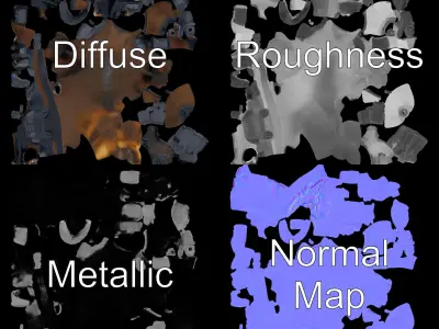 Rigged and Animated Armored Raccoon with Dual Pistols Charact... Low-poly 3D model