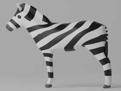 Cartoon Cute Zebra 3D model