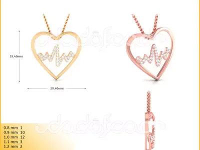 light weight yellow gold  diamond pendent -DOC-P8090 3D print model
