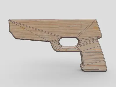Wooden Toy Gun Free low-poly 3D model