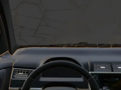 destroyed car Low-poly 3D model