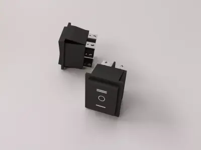 DPDT Rocker Switch 3D model