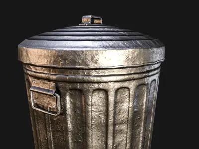 Garbage Can 3D Model Game Ready Low-poly 3D model