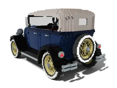 Voxel art Ford A 3D model