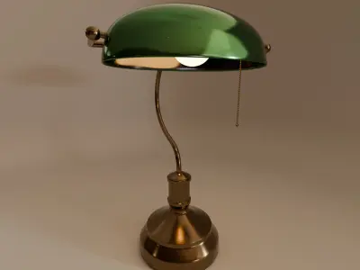 Antique Bankers Lamp 3D Model Low-poly 3D model