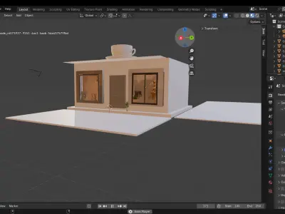 Minimalist Coffee House 3D Concept CoffeeShop ModernCafe 3D print model