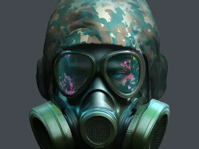 Helmet 3d model military combat Military Low-poly 3D model 4