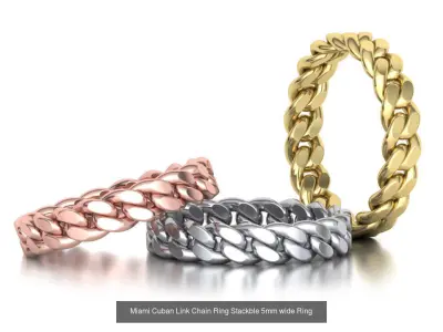 Cuban Ring Chain ring collection with discount 3D Model Pack