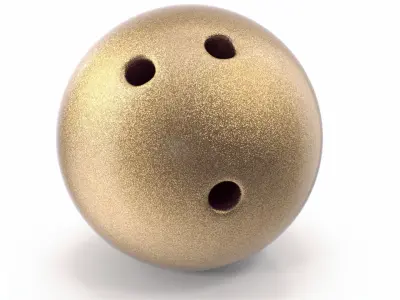Golden bowling ball 3D model