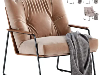 Armchair Herval Jane Modern 3D model
