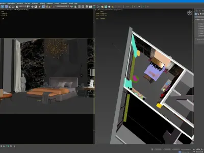 Luxury interior scene 3D model