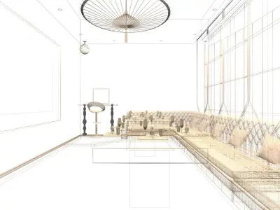 Chinese tea room 3D model