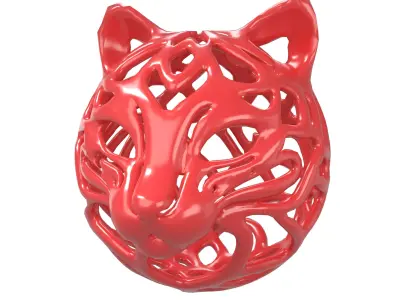 Abstract Cat Head Shape Decoration v1 003 Low-poly 3D model
